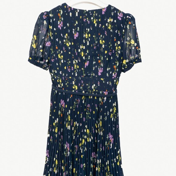 Self-Portrait SS/24 Navy Floral Chiffon Mini Dress - Picture 3 of 12